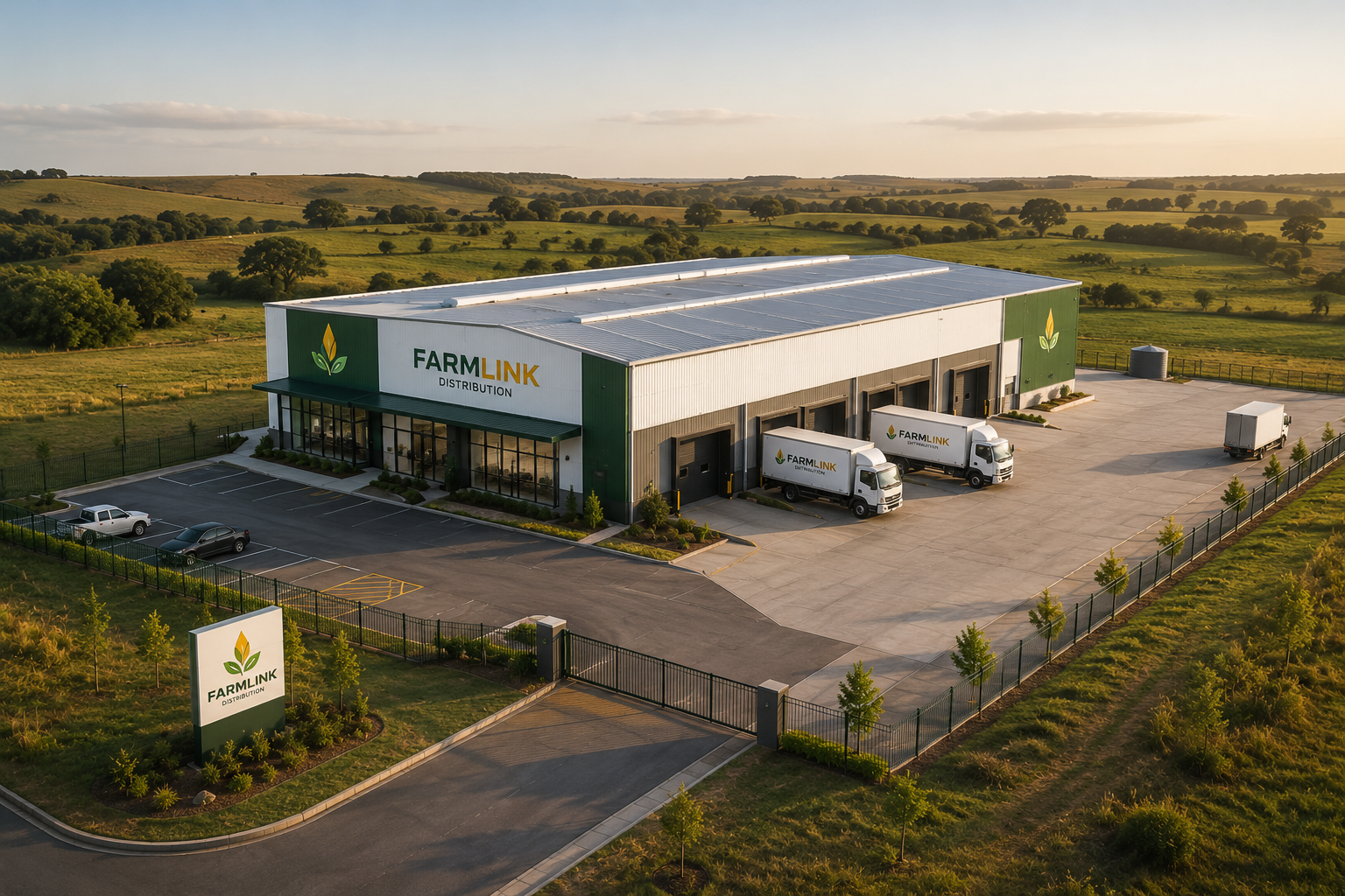 FarmLink distribution centre in a rural agricultural area