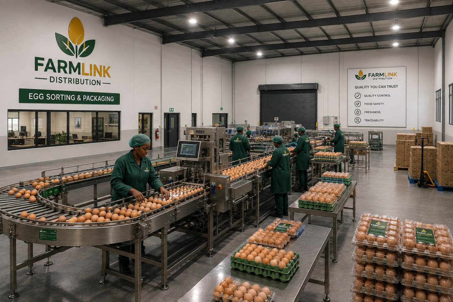 Modern egg sorting and packaging operation